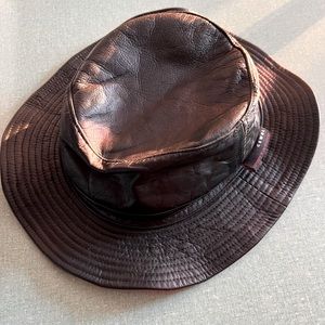 Black Leather Bucket Hat